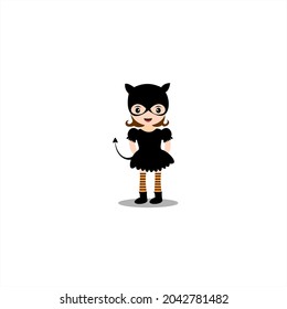 cat costume halloween figure cartoon for sticker