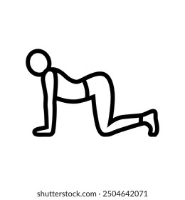 cat cow pose marjaryasana bitilasana yoga line icon vector. cat cow pose marjaryasana bitilasana yoga sign. isolated contour symbol black illustration