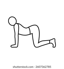 cat cow pose marjaryasana bitilasana yoga line icon vector. cat cow pose marjaryasana bitilasana yoga sign. isolated contour symbol black illustration