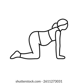cat cow stretch pregnant fitness line icon vector. cat cow stretch pregnant fitness sign. isolated contour symbol black illustration