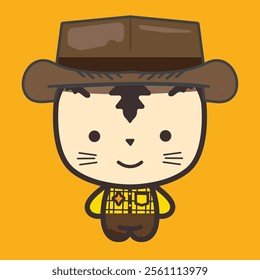 Cat with Cowboy Costume good for Sticker or Element Design