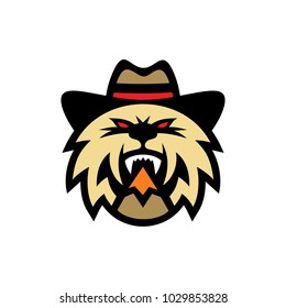 Cat in cowboy hat sign.