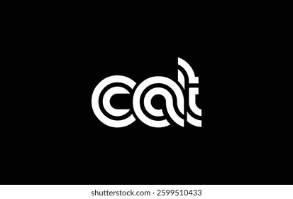 CAT Creative Unique Modern Letter Logo Design. Stylized logo featuring a unique letter design, presenting abstract minimalist aesthetics and modern appeal.