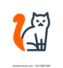 Gato para el icono espeluznante del Vector de halloween