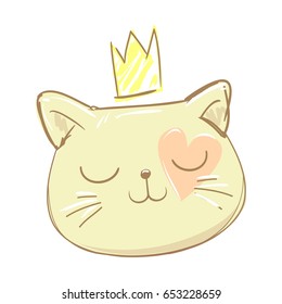 Cat in the crown illustration