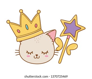 cat with crown and wand