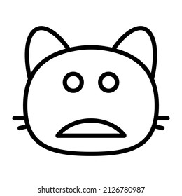 cat crying Line Black Icon Design