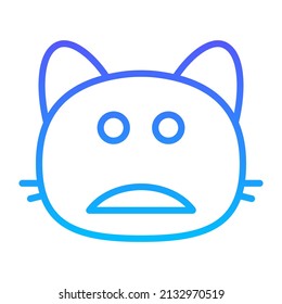 cat crying Line Gradient Icon Design