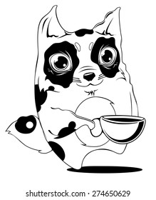 cat and cup of coffee
