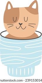 Ilustración del vector Cat In Cup