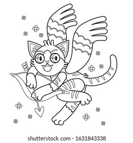 Cat Cupid Postcard Love Declaration