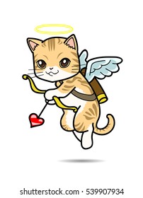 Cat Cupid vector cartoon illustration