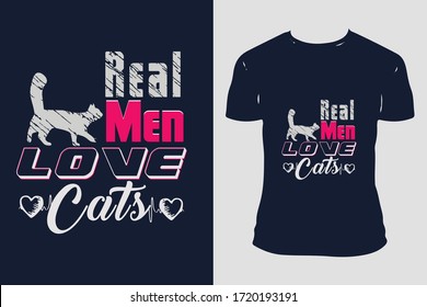 Cat Custom Typography Trendy T-shirt Design Template Vector And Cat T-Shirt Design.Cat Vector Illustration With T-shirt mock up.
