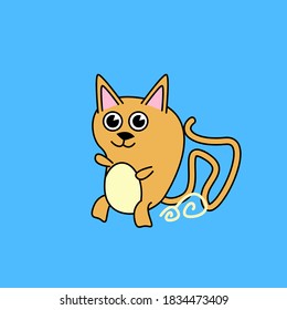 cat, Cute baby animal character illustration for kid t-shirt design or background
