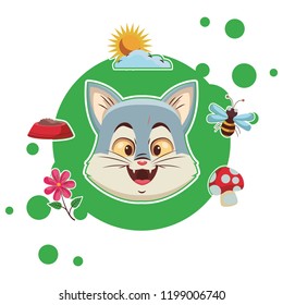 Cat cute cartoon