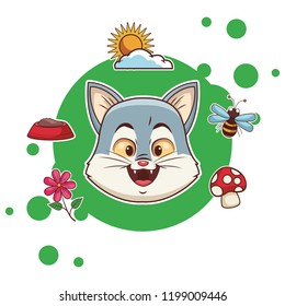 Cat cute cartoon