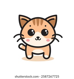 Cat cute cartoon vector illustration. anime cartoon character