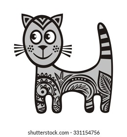 Cat cute cartoon vector illustration
