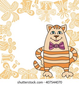 Cat cute cartoon vector illustration