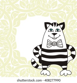 Cat cute cartoon vector illustration