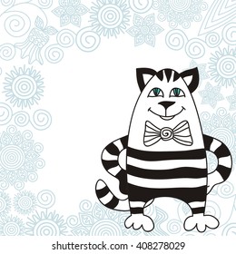 Cat cute cartoon vector illustration
