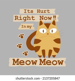 cat cute concept illustration design for greeting card, postcard, poster or banner and t-shirt