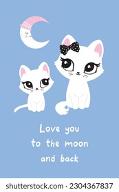 Cat cute face card postcard kids poster logo kids room decor t-shirt design print nursery little sweet art room decor wall design abstract inspiration sketch baby shower pet animal kitten girl bow art
