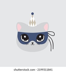 Cat cute face kids room decor mask magic