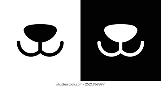 Cat cute face nose icon set vector illustration