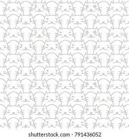 cat cute face pattern background