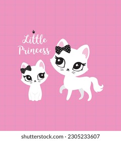 Cat cute face poster card postcard logo kids room decor t-shirt design print nursery eyes little sweet art wall design abstract inspiration sketch baby shower pet animal kitten girl bow white black