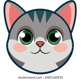 Cat Cute Face Vector Design