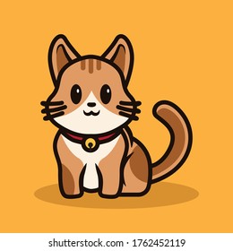 CAT WITH A CUTE FACE VECTOR ILLUSTRATION