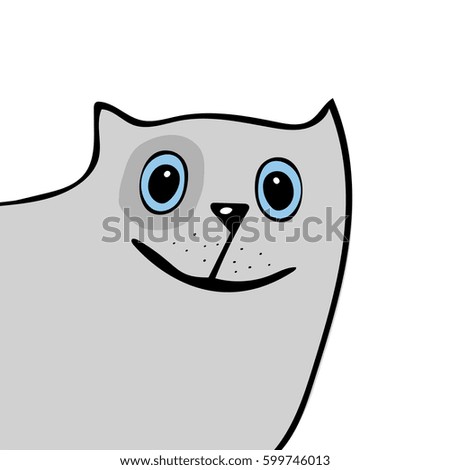 Cat cute funny cartoon head