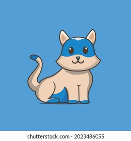 cat cute happy flat vector