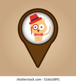 cat cute hispter vintage icon vector illustration eps 10