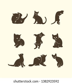cat cute icon with flat style 2