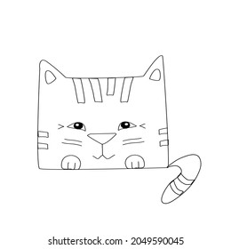 vector de rayas de ilustración lindo gato 