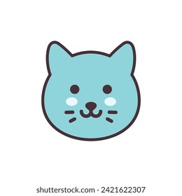 Cat cute kawaii style baby pet vector illustration