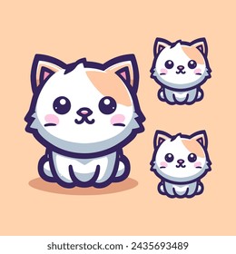 Cat Cute Mascot Logo Illustration Chibi Kawaii is awesome logo, mascot or illustration for your product, company or bussiness