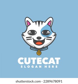 Cat cute mascot logo template