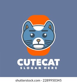 Cat cute mascot with red background