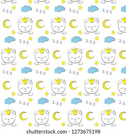 Cat cute pattern for pajamas and print