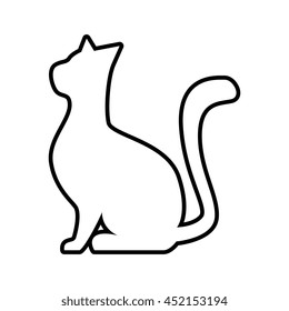 Cat cute pet graphic design, vector illustration isolated icon.