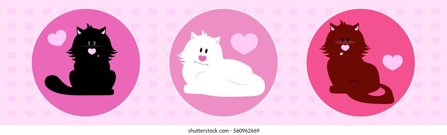cat cute set vector 
