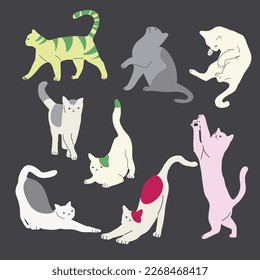 cat is cute and the shadow 
cute black kitten hand-drawn illustration elements