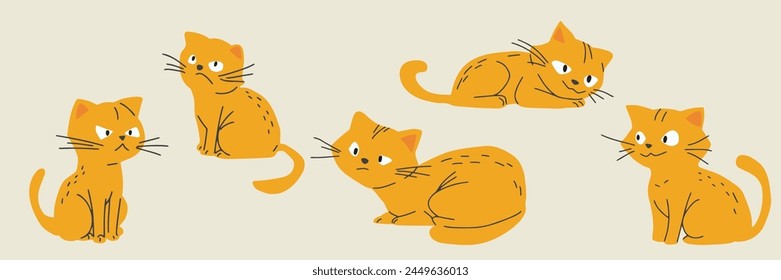 cat is cute and the shadow 
cute black kitten hand-drawn illustration elements