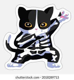 cat dabbing art yle funny halloween art icker design vector illustration for use in design and print poster canvas