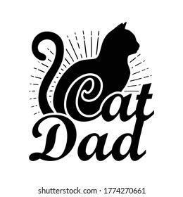 Cita vectorial de papá de gato adorable