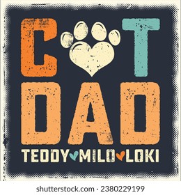 Cat Dad Shirt with Cat Names, Personalized Gift for Dad, Custom Cat Dad Shirt with Pet Names, Cat Owner Shirt, Lover Fathers Day Tee